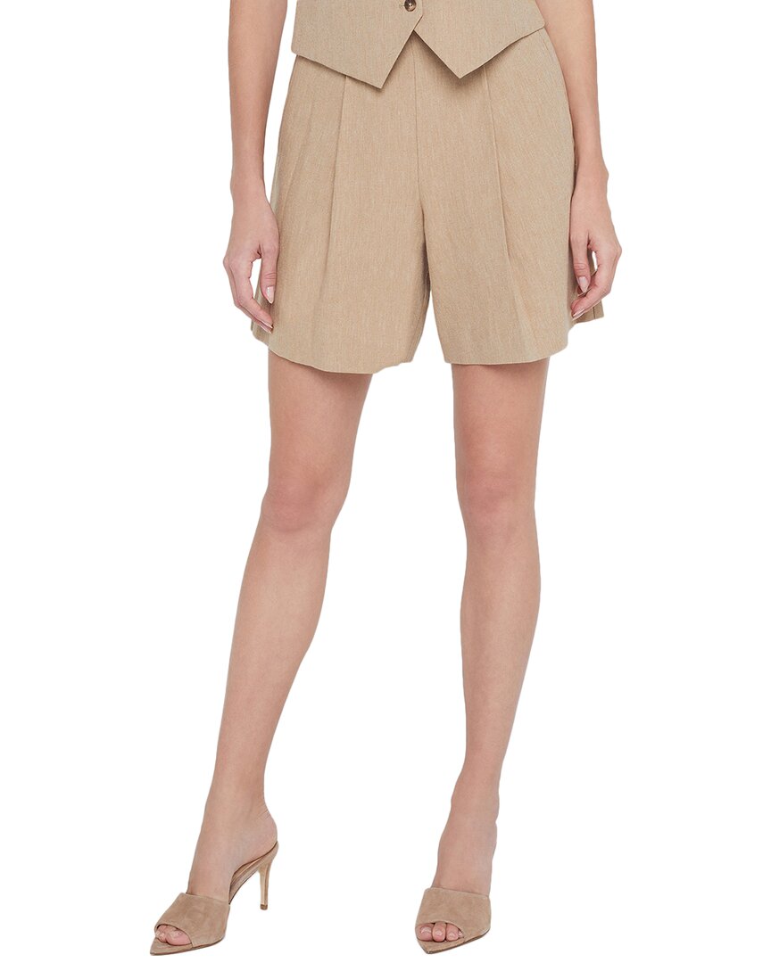 L Agence L'agence Hadleigh Long Linen-blend Short In Brown