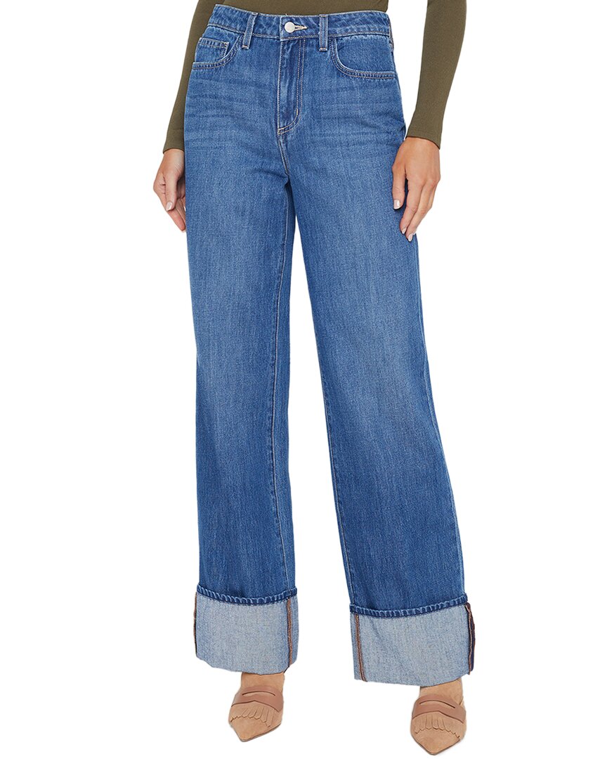 L'agence Miley Ultra High Rise Wide-leg Cuffed Jeans In Blue