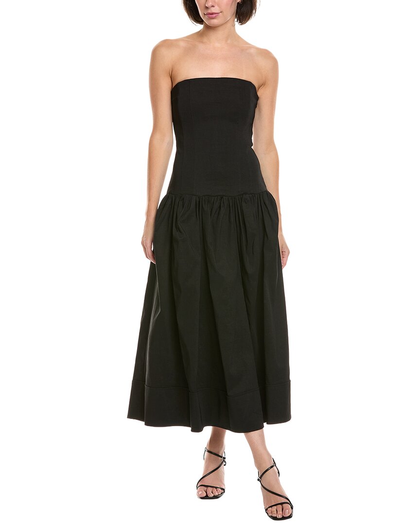 A.l.c . June Linen-blend Midi Dress In Black