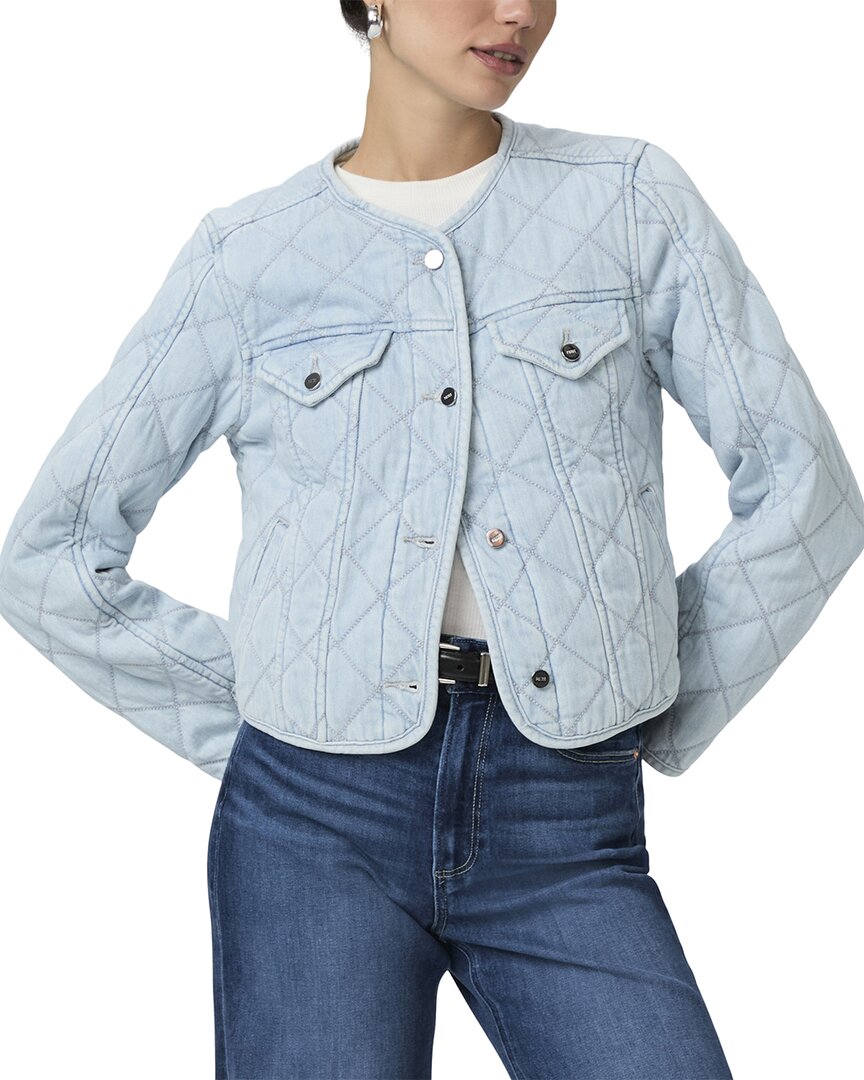 Paige Jayla Cropped Quilted Jacket In Blue