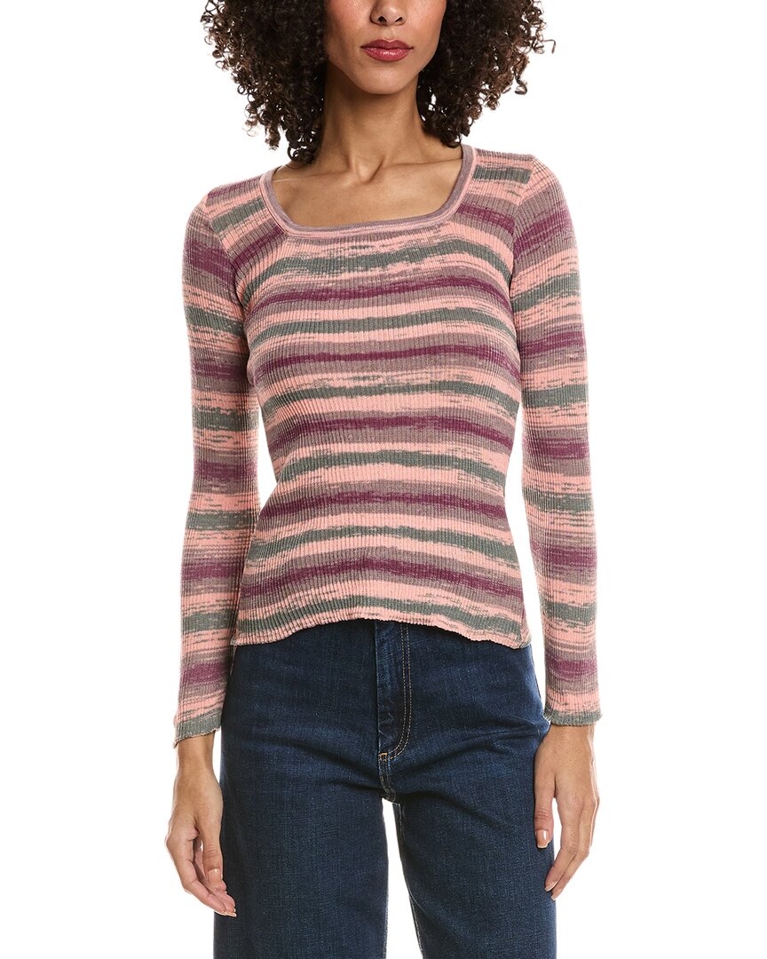 Madison Miles Ribbed Top In Multi