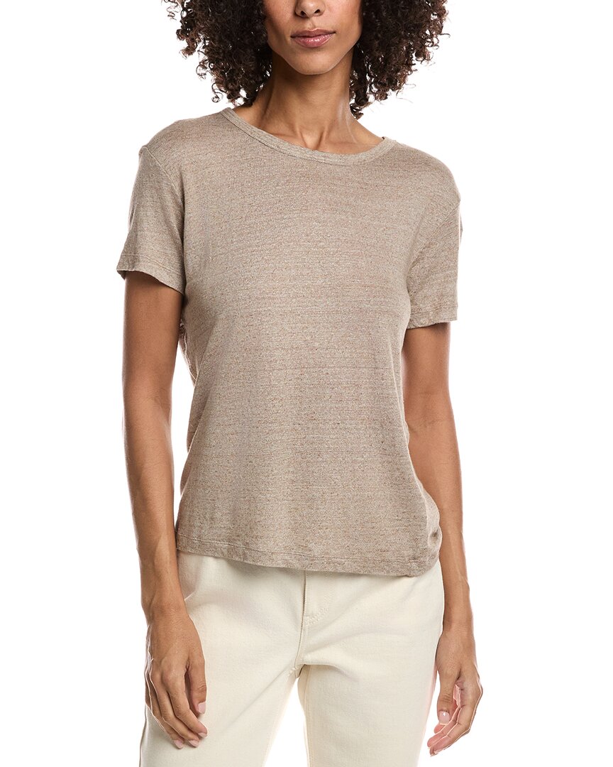 Officine Generale Lara Linen-blend T-shirt In Neutral