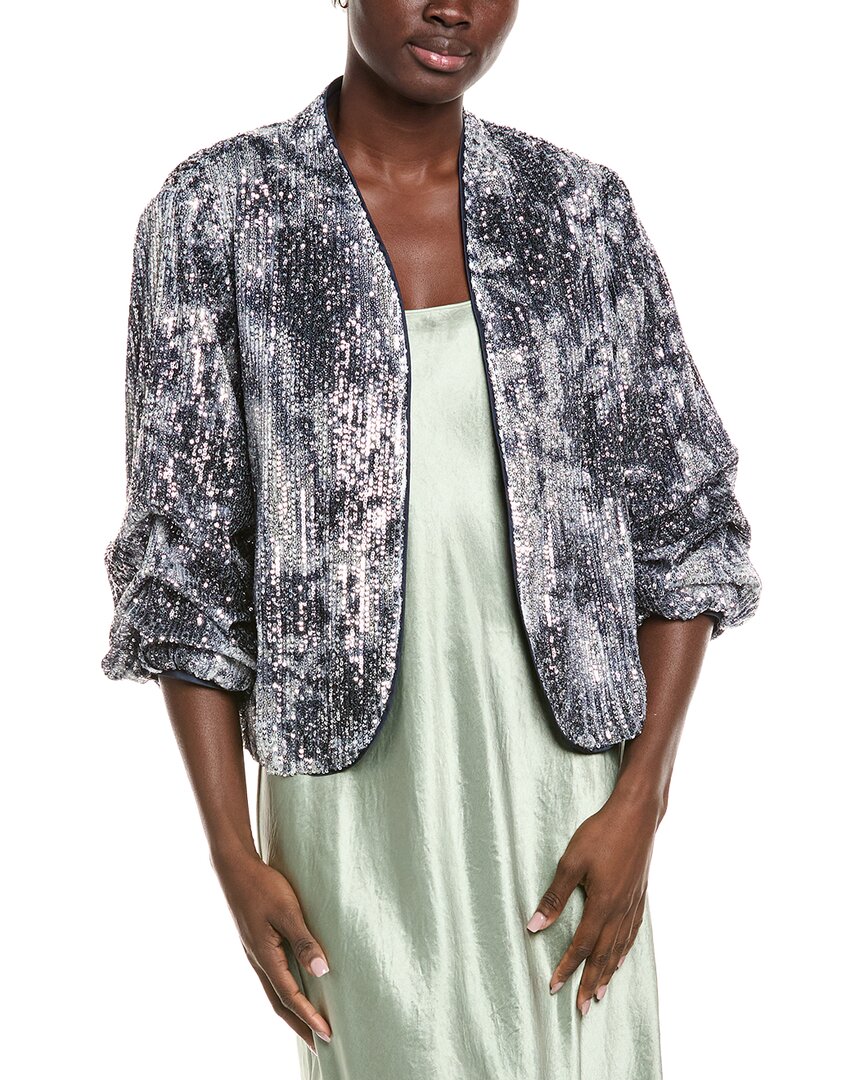 Diane Von Furstenberg Laredo Sequin Jacket In Silver