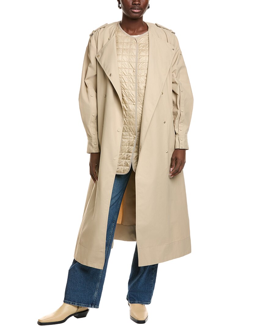 Moncler Trench Coat In Neutral