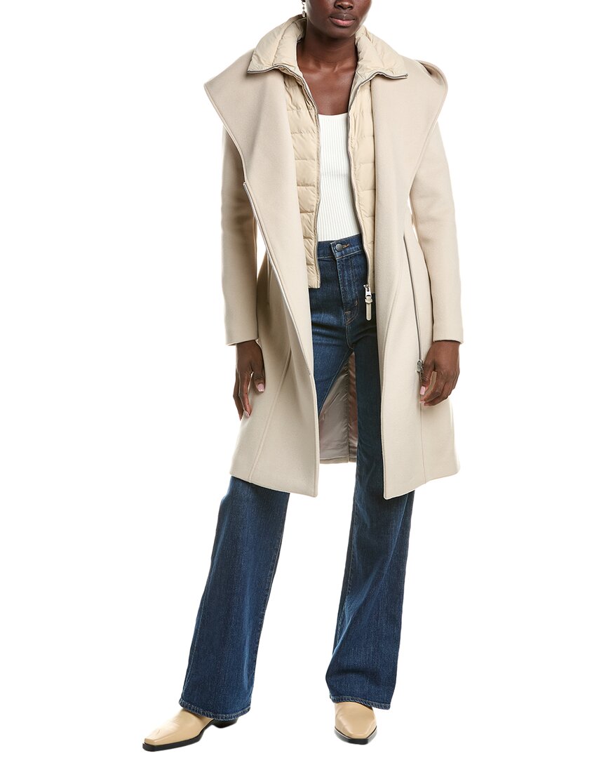 Mackage Shia Double Face Wool Trench Coat In Neutral