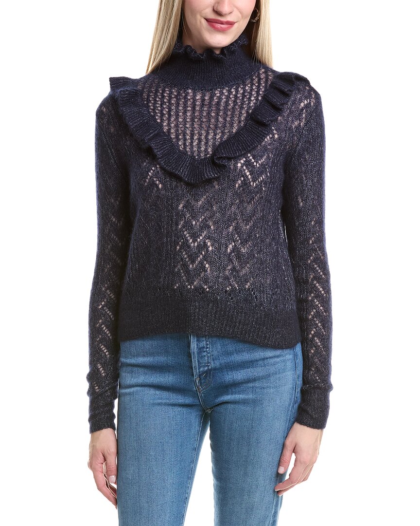 Autumn Cashmere Pointelle Cashmere & Silk-blend Sweater In Animal Print