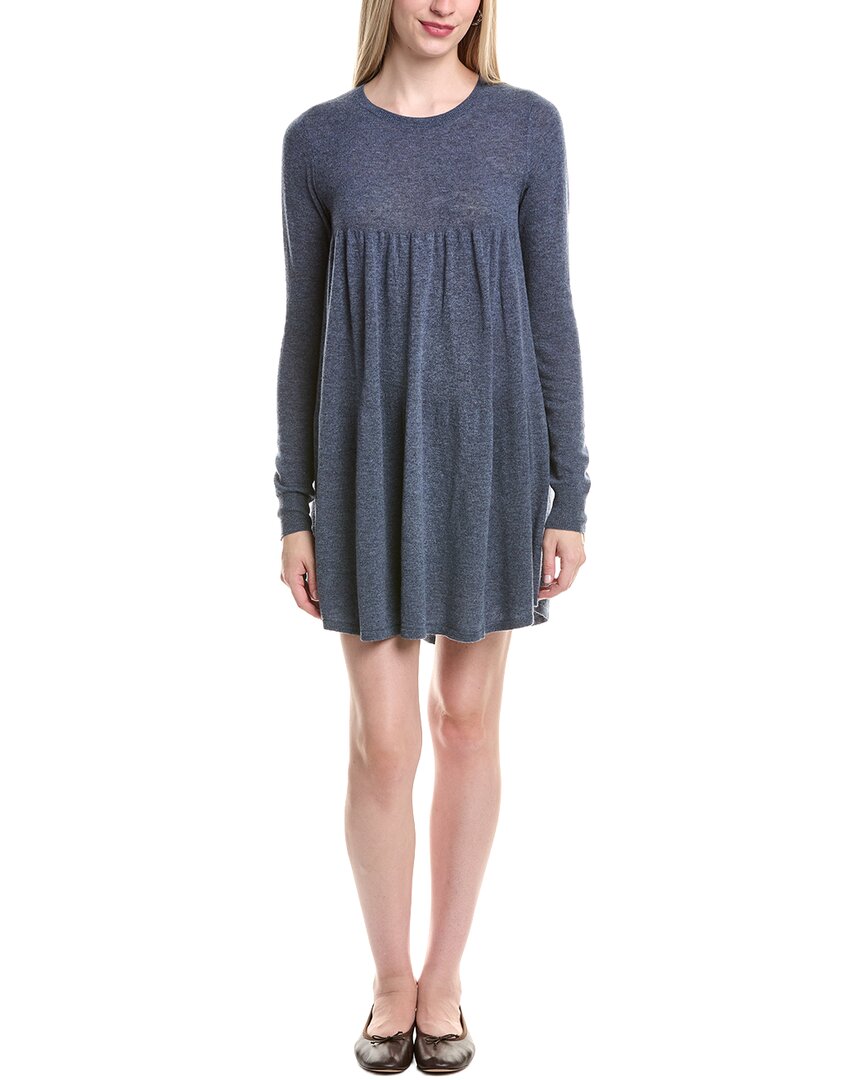 Autumn Cashmere Babydoll Cashmere Mini Dress In Blue