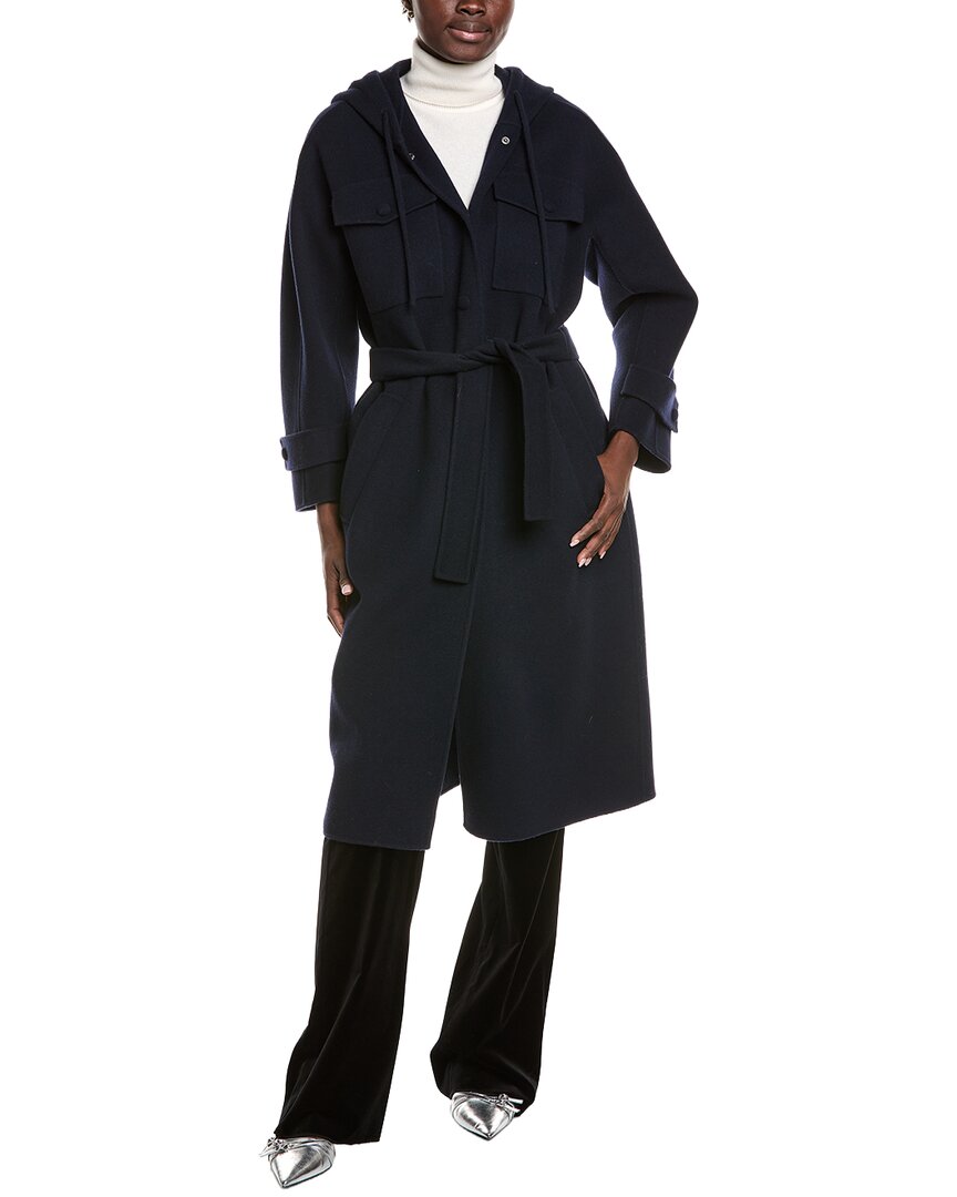 Weekend Max Mara Levante Wool Coat In Blue