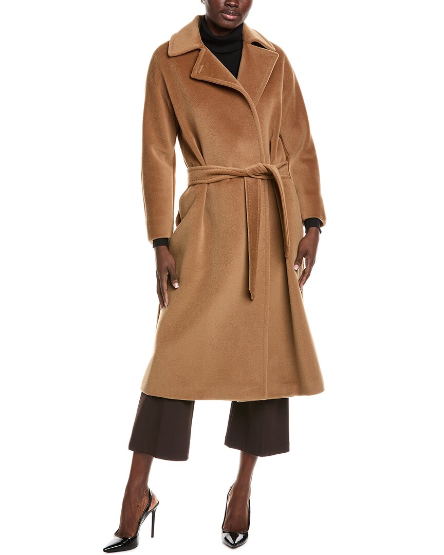 Max Mara Studio Baby Wool Coat In Brown