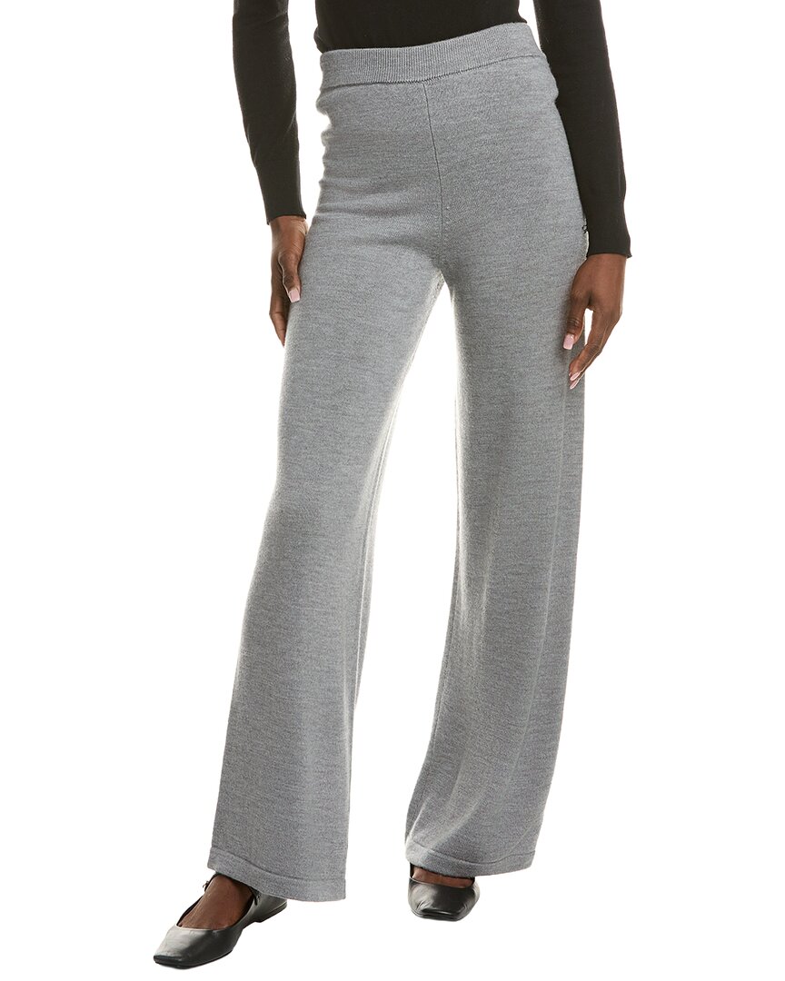Max Mara Leisure Epopea Knitted Wool Trouser In Gray