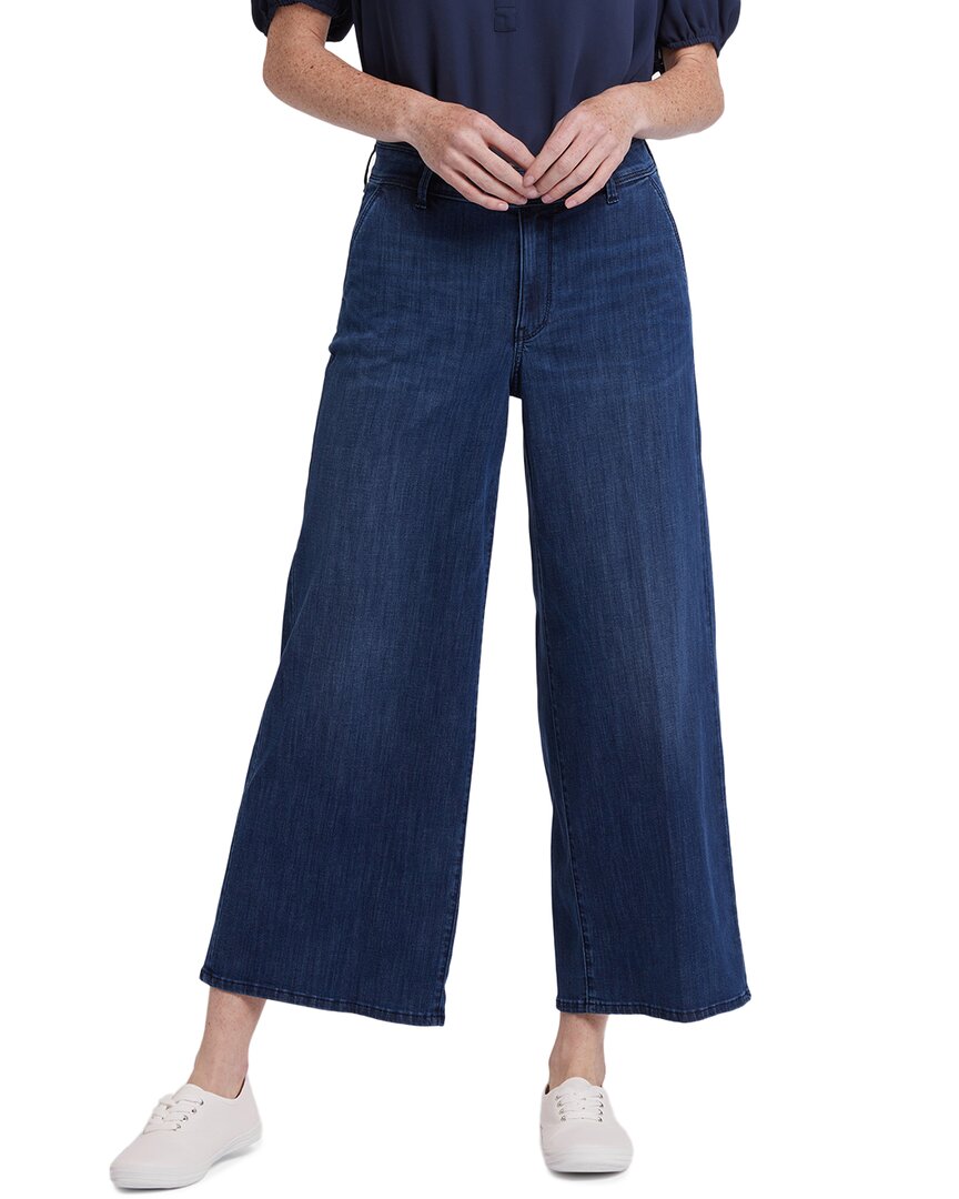 Nydj Mona High Rise Wide Leg Trouser Ankle Jeans In Ibiza Blues In Blue