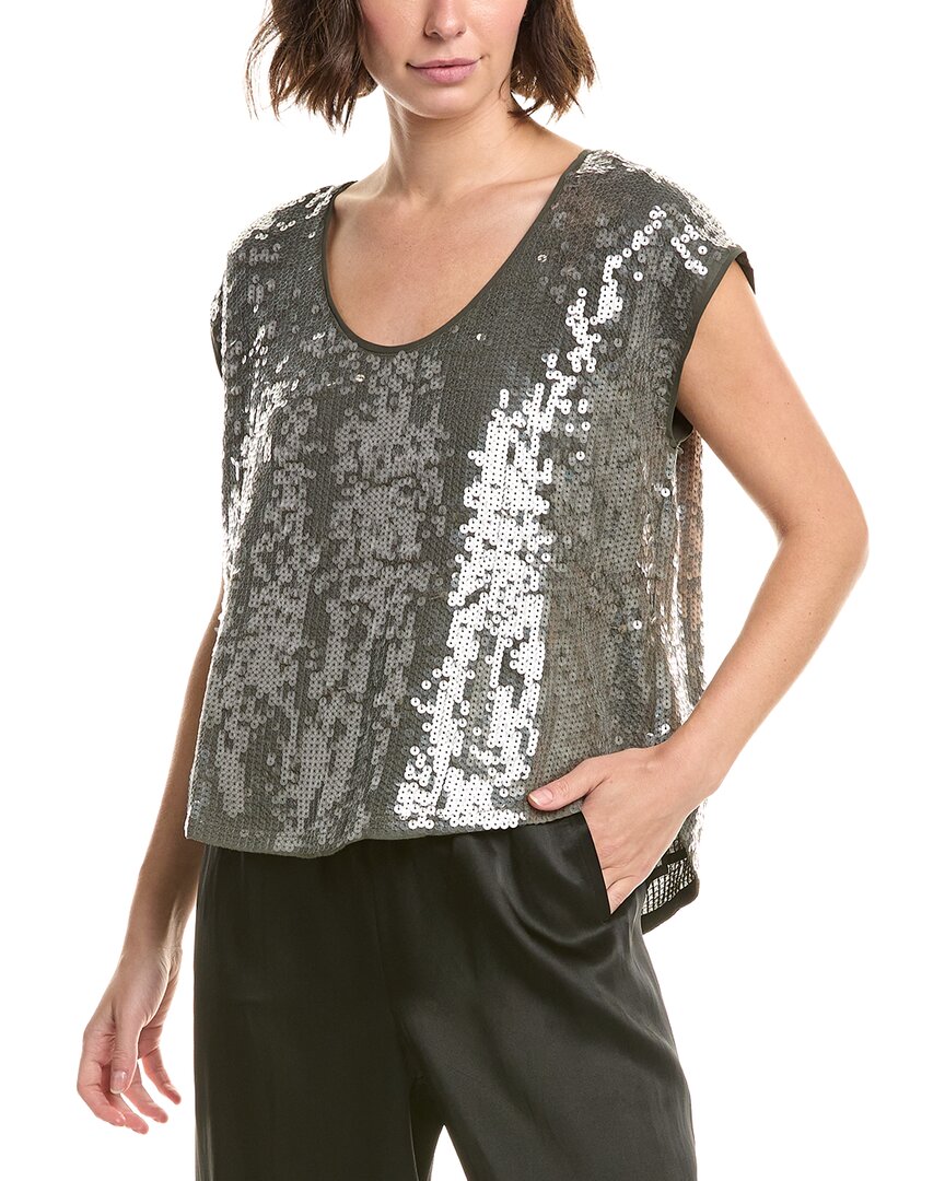 Velvet By Graham & Spencer Elorie Sequin Top In Gray