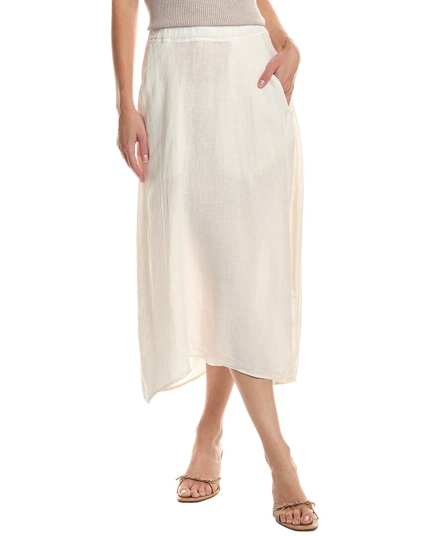 Velvet By Graham & Spencer Linen Midi Skirt In White