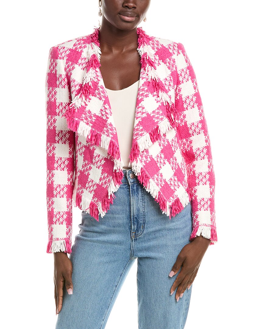 Oscar De La Renta Silk-lined Wool-blend Jacket In Pink