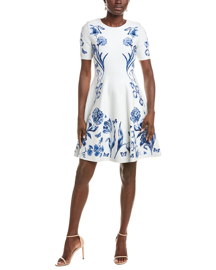 Oscar De La Renta Ladies Knti Dress In Blue