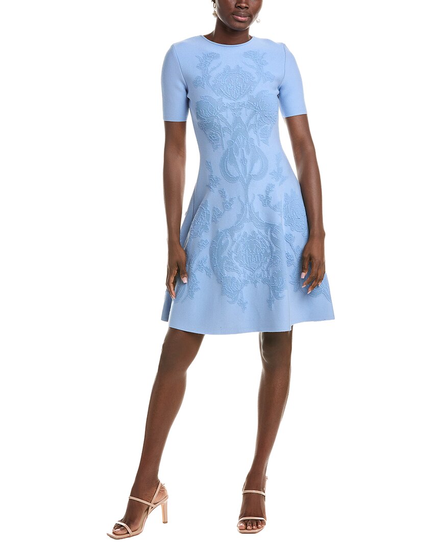 Oscar De La Renta Ladies Knit Dress In Blue