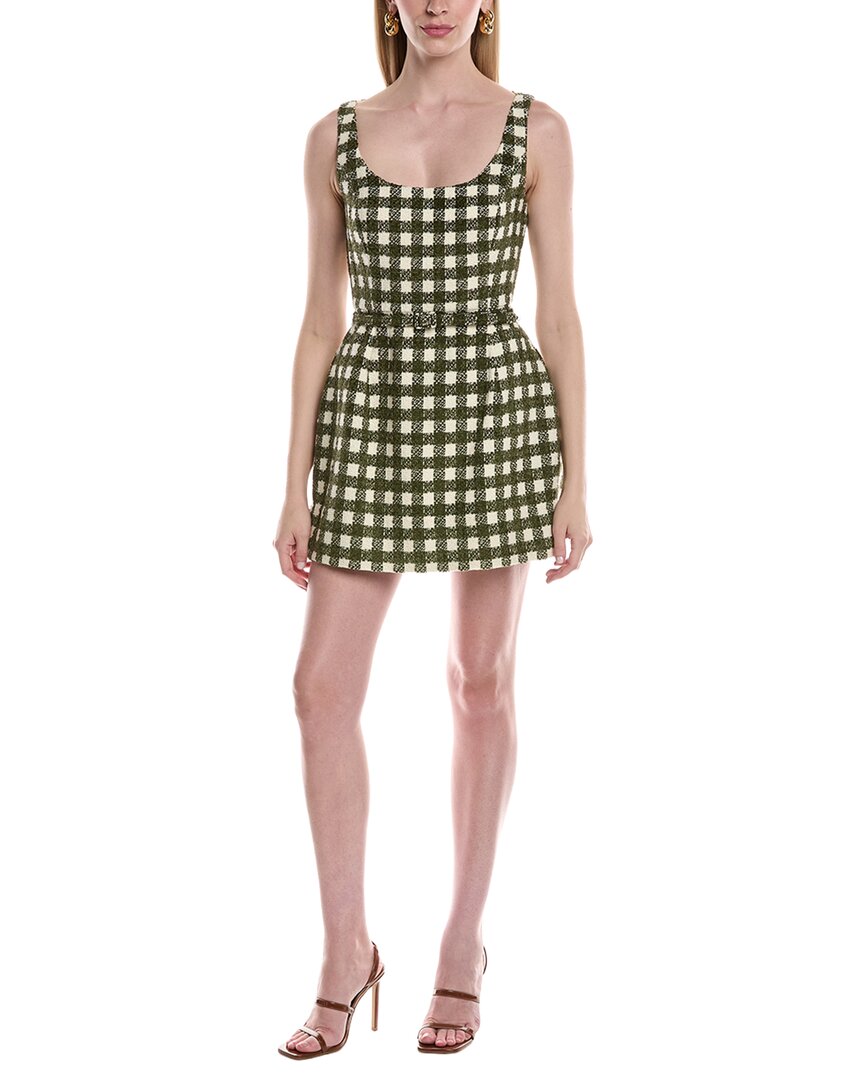 Oscar De La Renta Wool-blend Mini Dress In Green