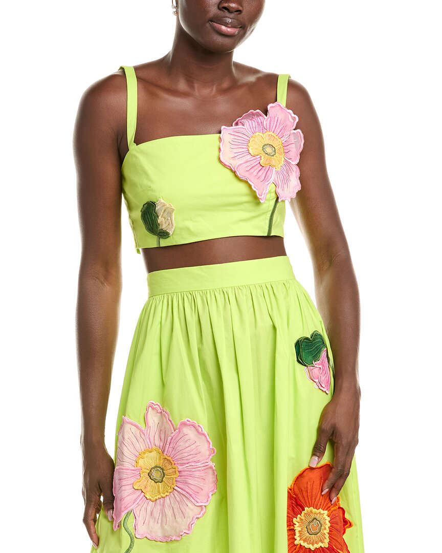 Oscar De La Renta Oversized Poppies Cr In Green