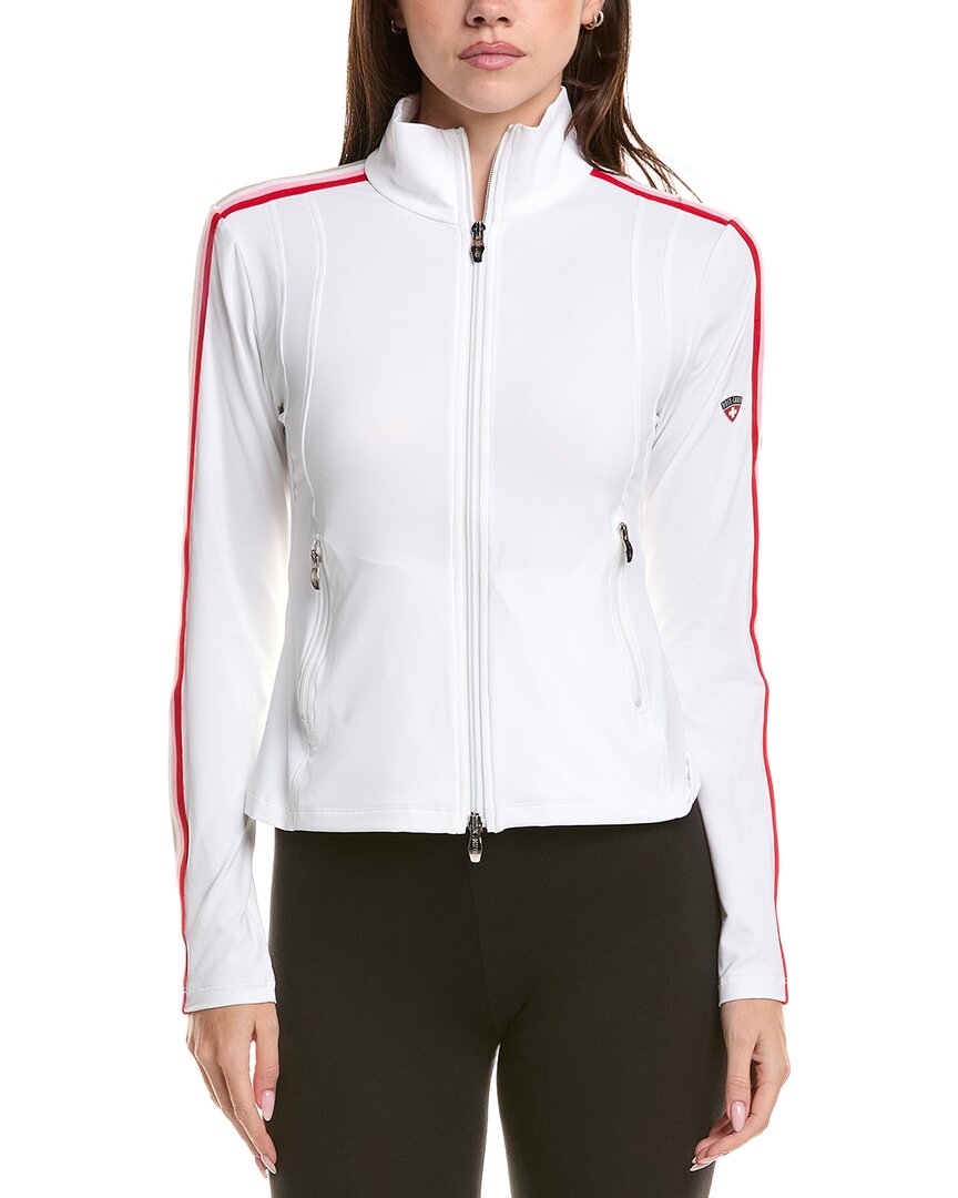 Post Card Zip Sweater Top In White