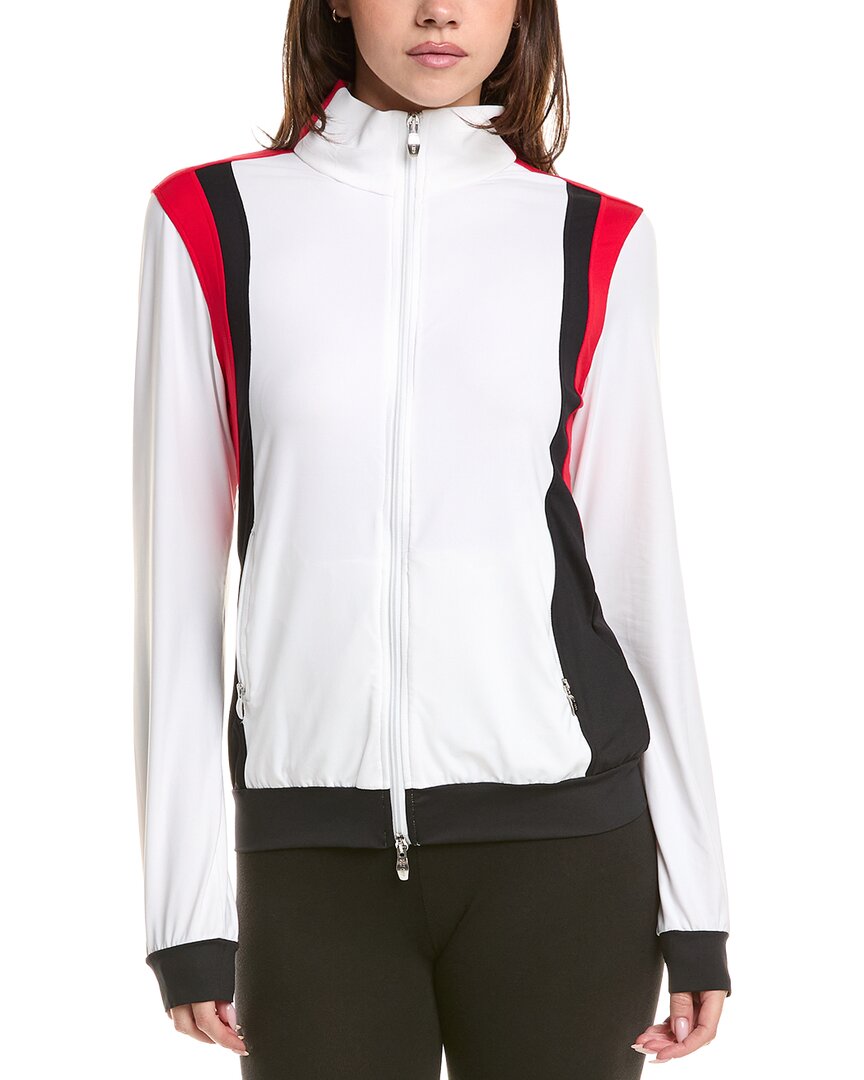 Post Card Zip Sweater Top In White