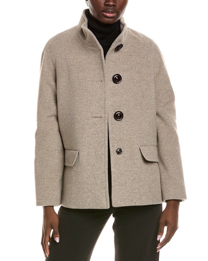 Cinzia Rocca Icons Wool & Cashmere-blend Short Coat In Neutral