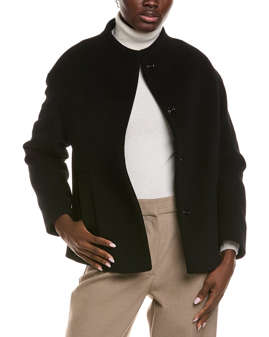 Cinzia Rocca Icons Wool & Cashmere-blend Short Coat In Black