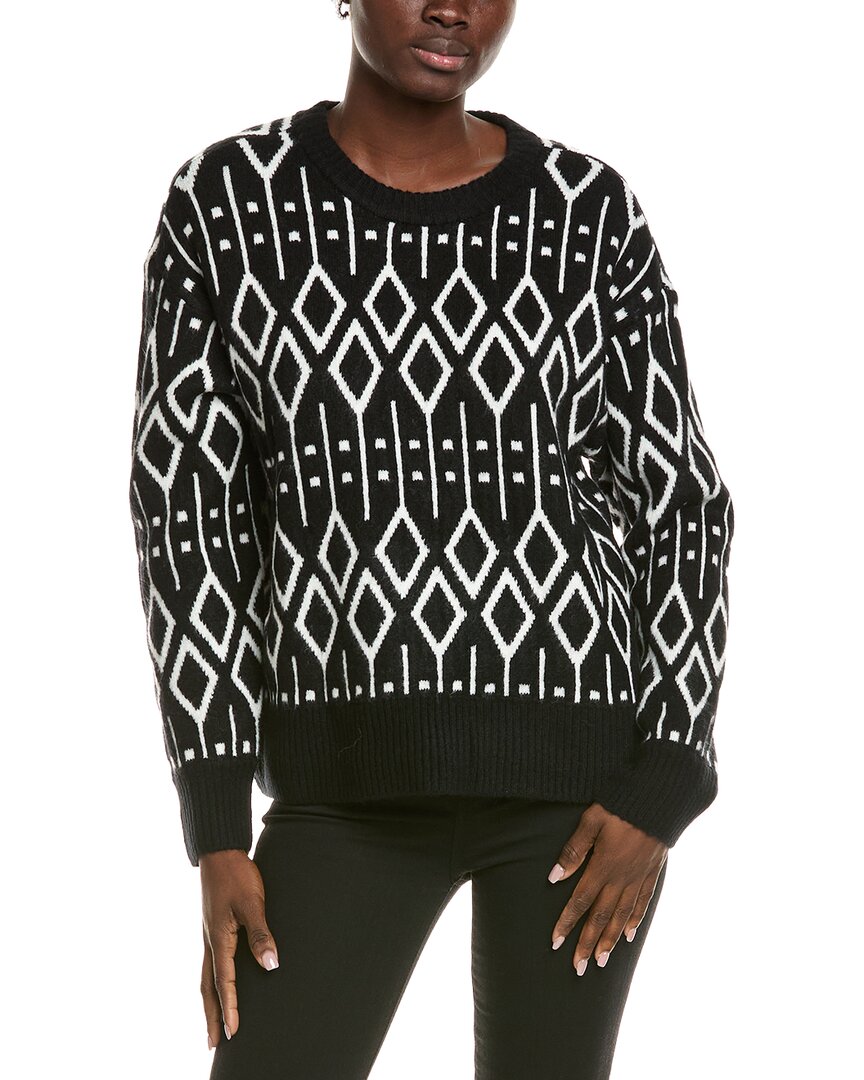 Vince Camuto Jacquard Sweater In Black
