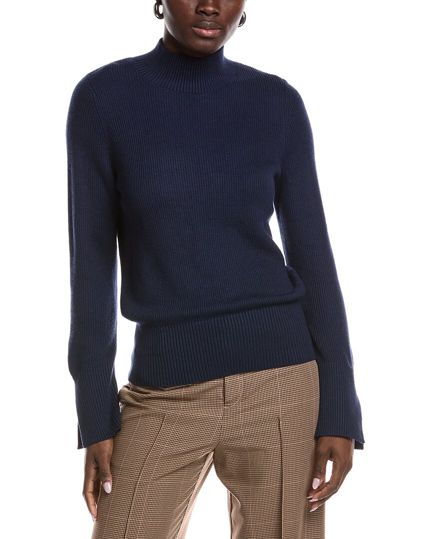 Reiss Glory Chunky Roll Neck Wool & Cashmere-blend Sweater In Navy