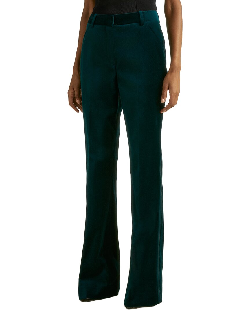 Reiss Parisa Velvet Flare Trouser In Blue