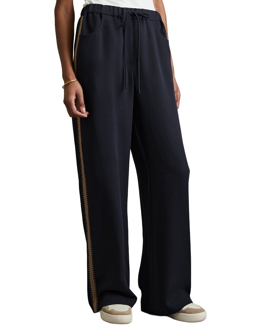 Reiss Inaya Crafted Wide Leg Trouser In Blue