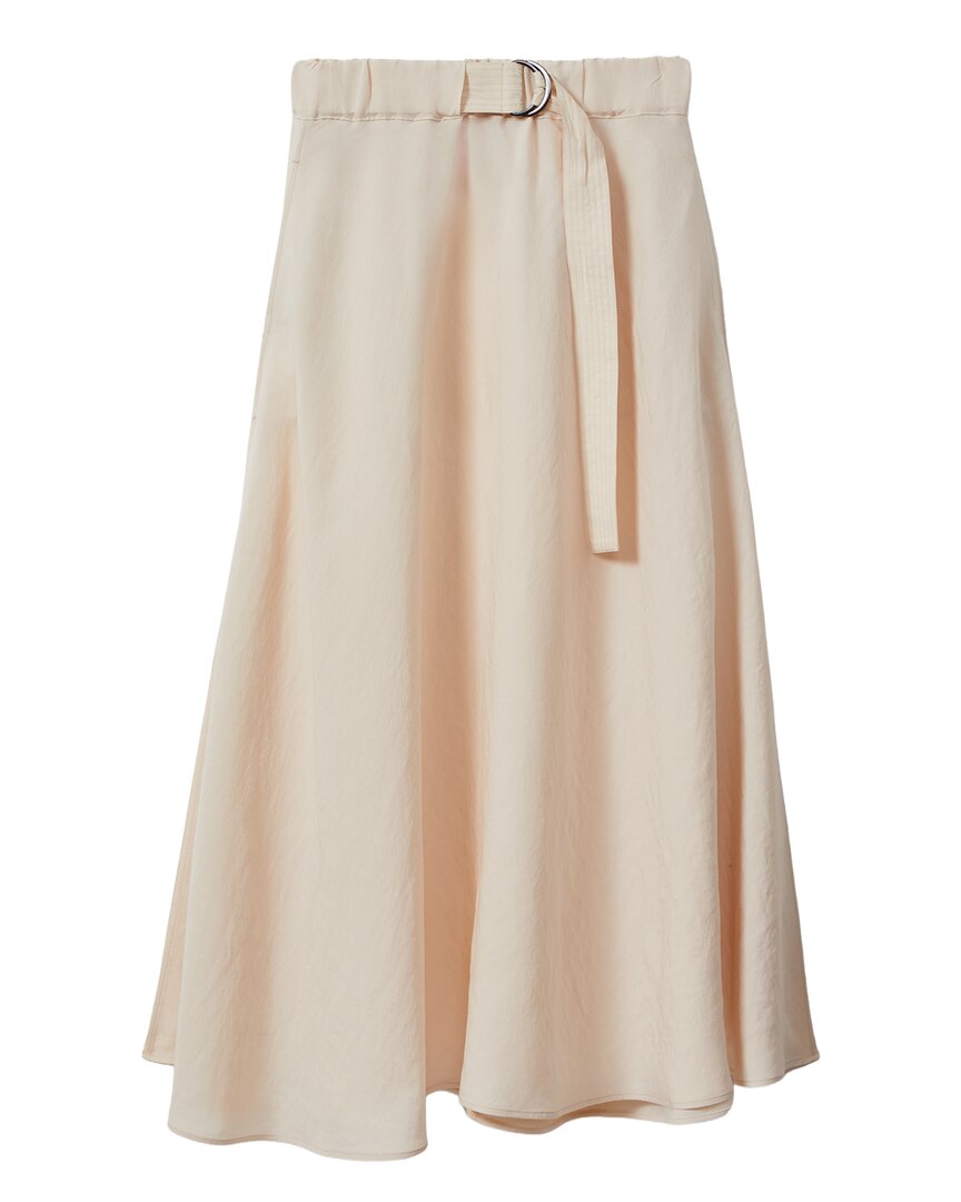 Reiss Kori Ruched Waist Midi Skirt In Neutral