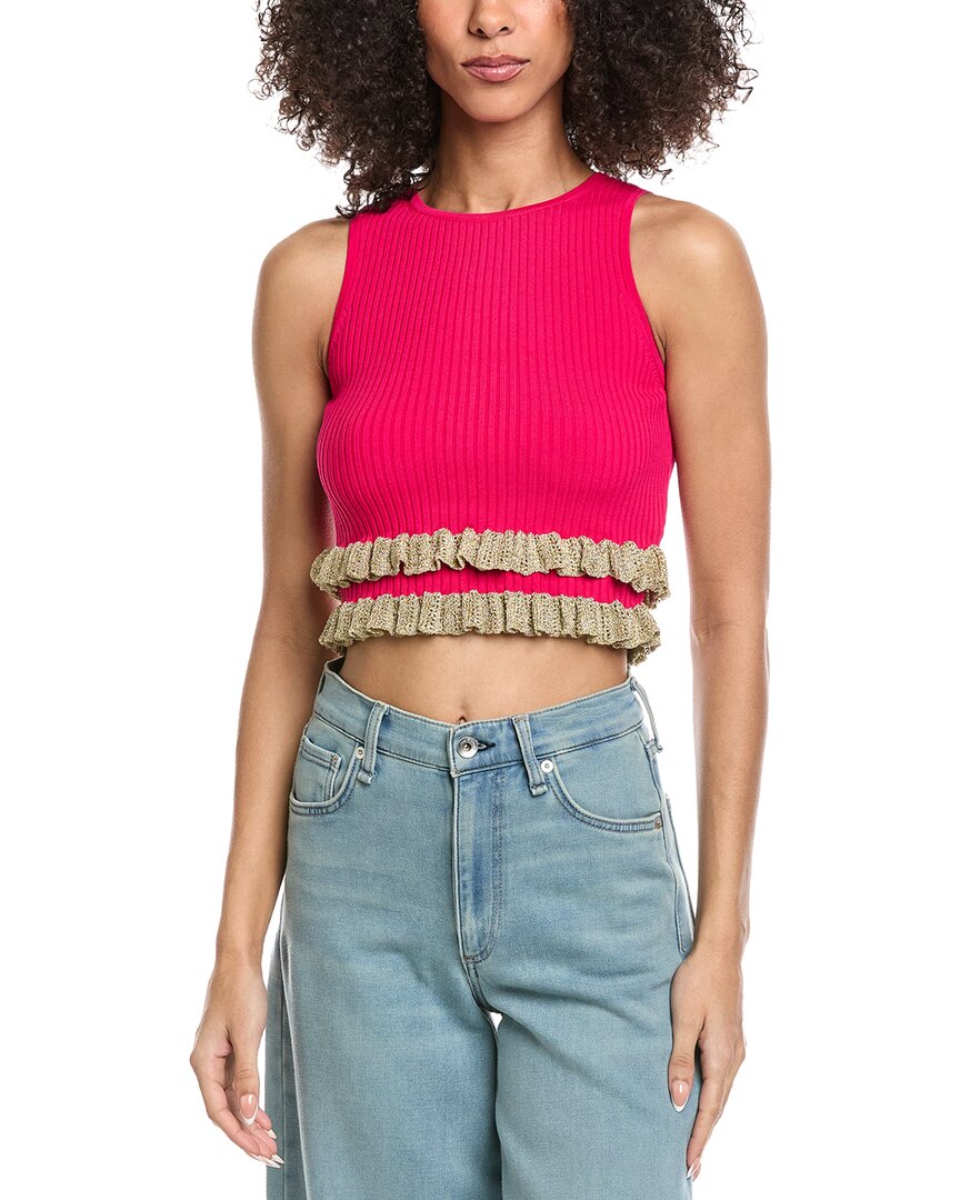 Sandro Sweater Tank Top In Pink