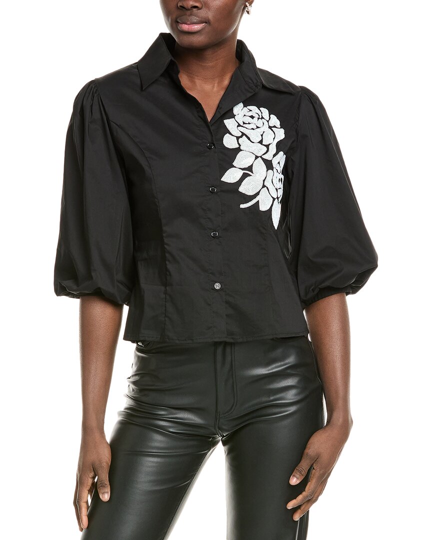 Gracia Puff Sleeve Shirt In Black