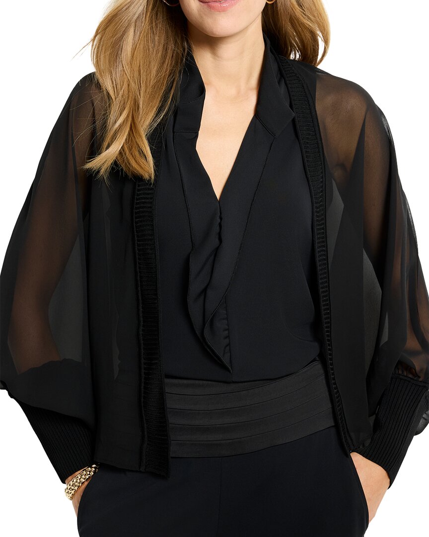 Nic + Zoe Nic+zoe Chiffon Crush Cardigan In Black
