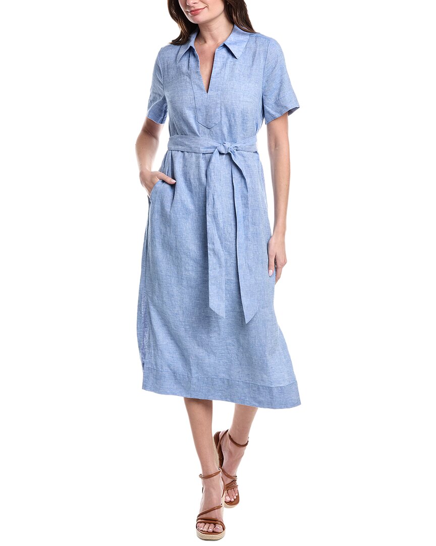 Tommy Bahama Coastalina Popover Linen Midi Dress In Blue