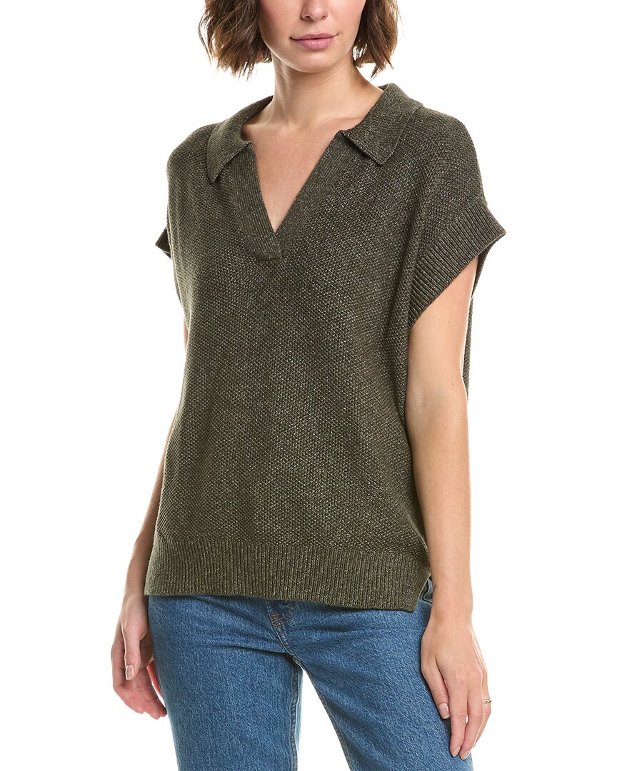 Tommy Bahama Pebble Stitch Collar Sweater In Green