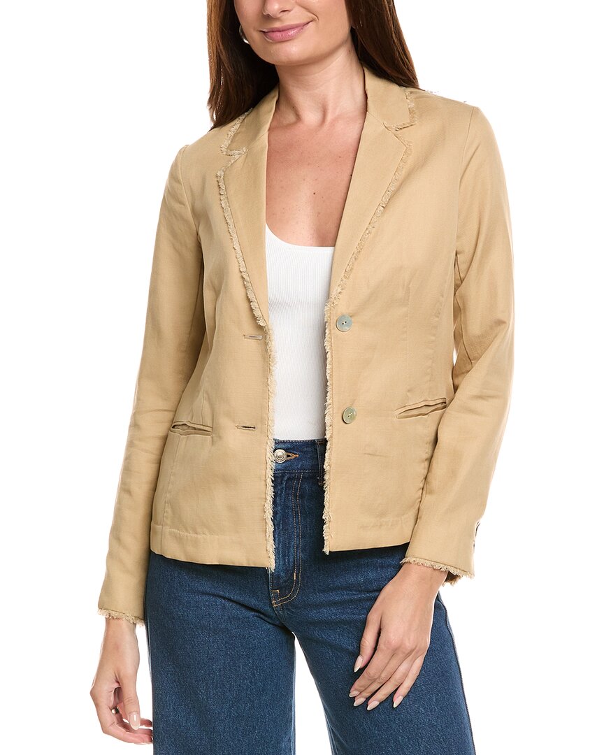 Tommy Bahama Cora Raw Edge Twill Linen-blend Blazer In Multi