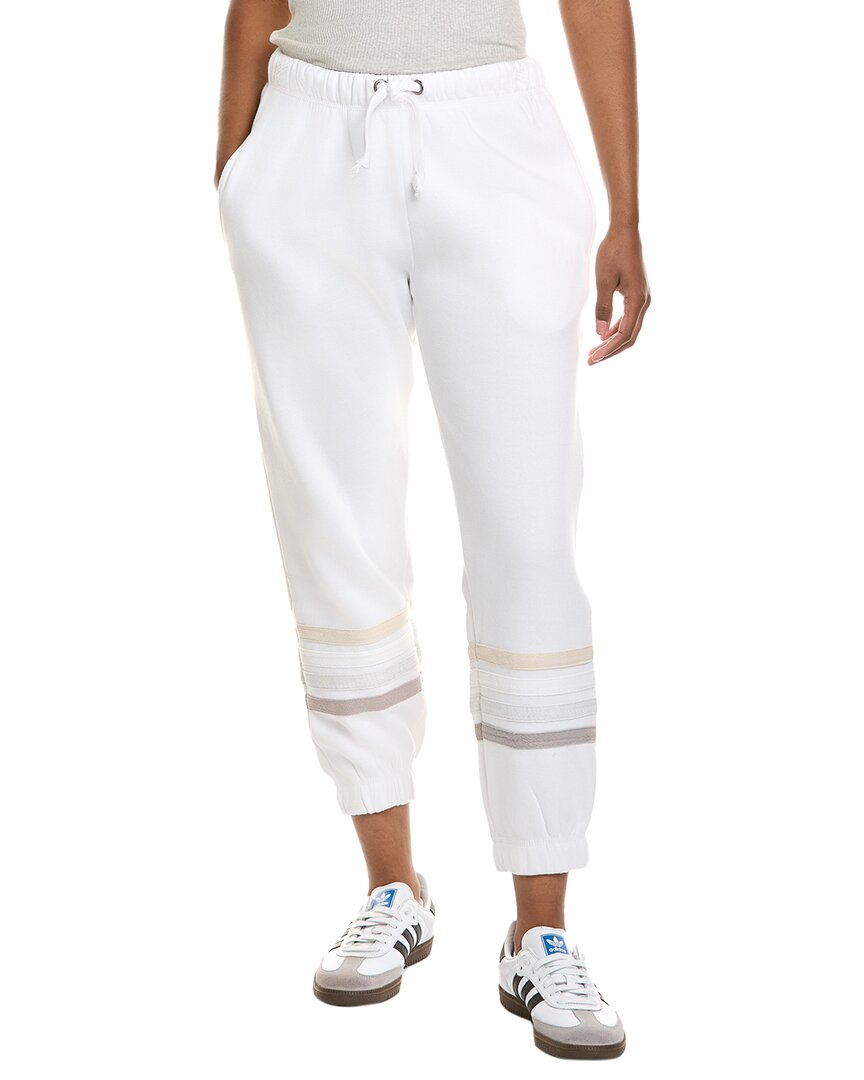 Vintage Havana Stripe Burnout Fleece Jogger Pant In White