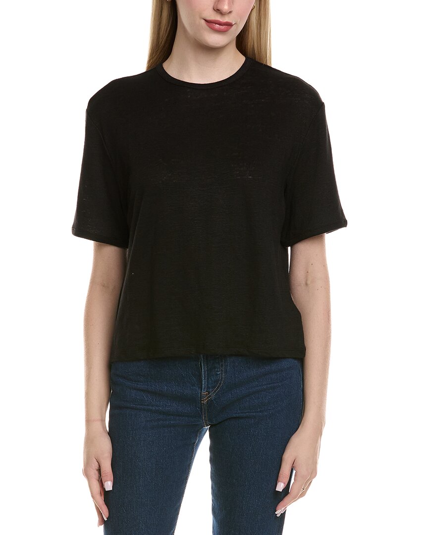 Chaser Jersey Charlotte Linen-blend T-shirt In Black