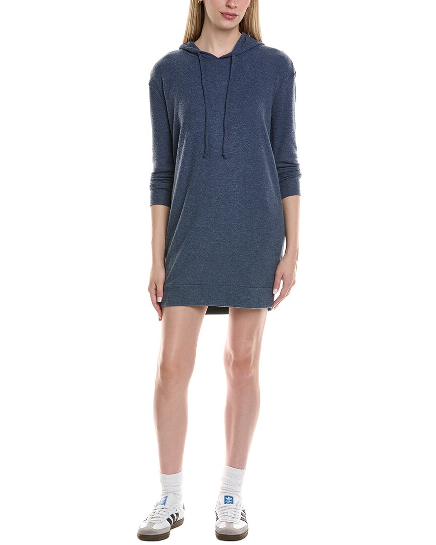 Chaser Rpet Bliss Knit Hooded Dress In Blue