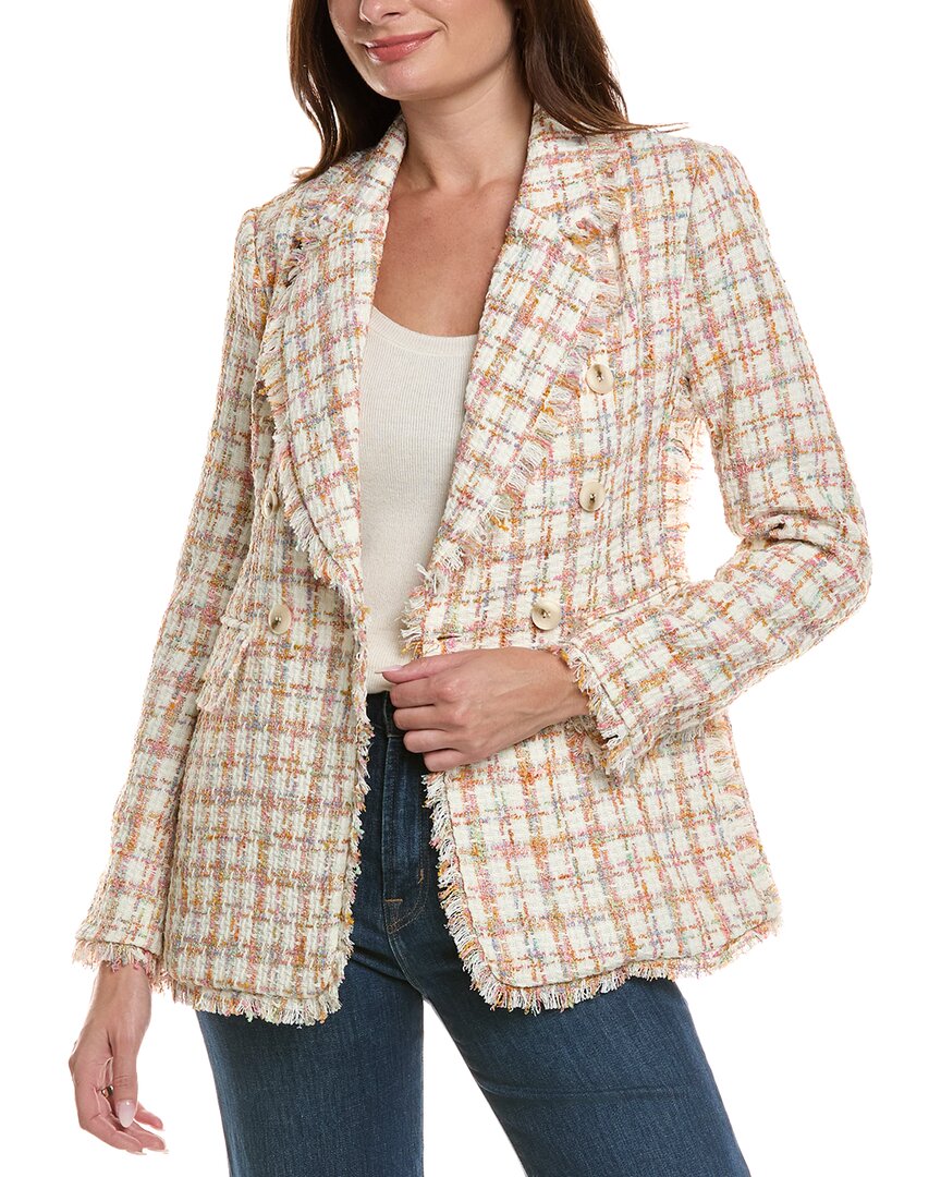 Fate Tweed Blazer In White
