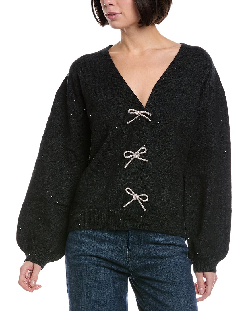 Fate Mixed Media Cardigan In Black