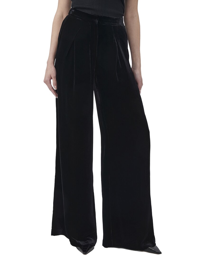 Trina Turk Saige Silk-blend Pant In Black