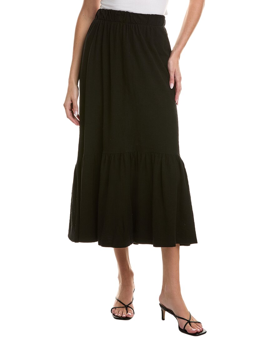 Project Social T Nara Textured Ruffle Skirt In Black