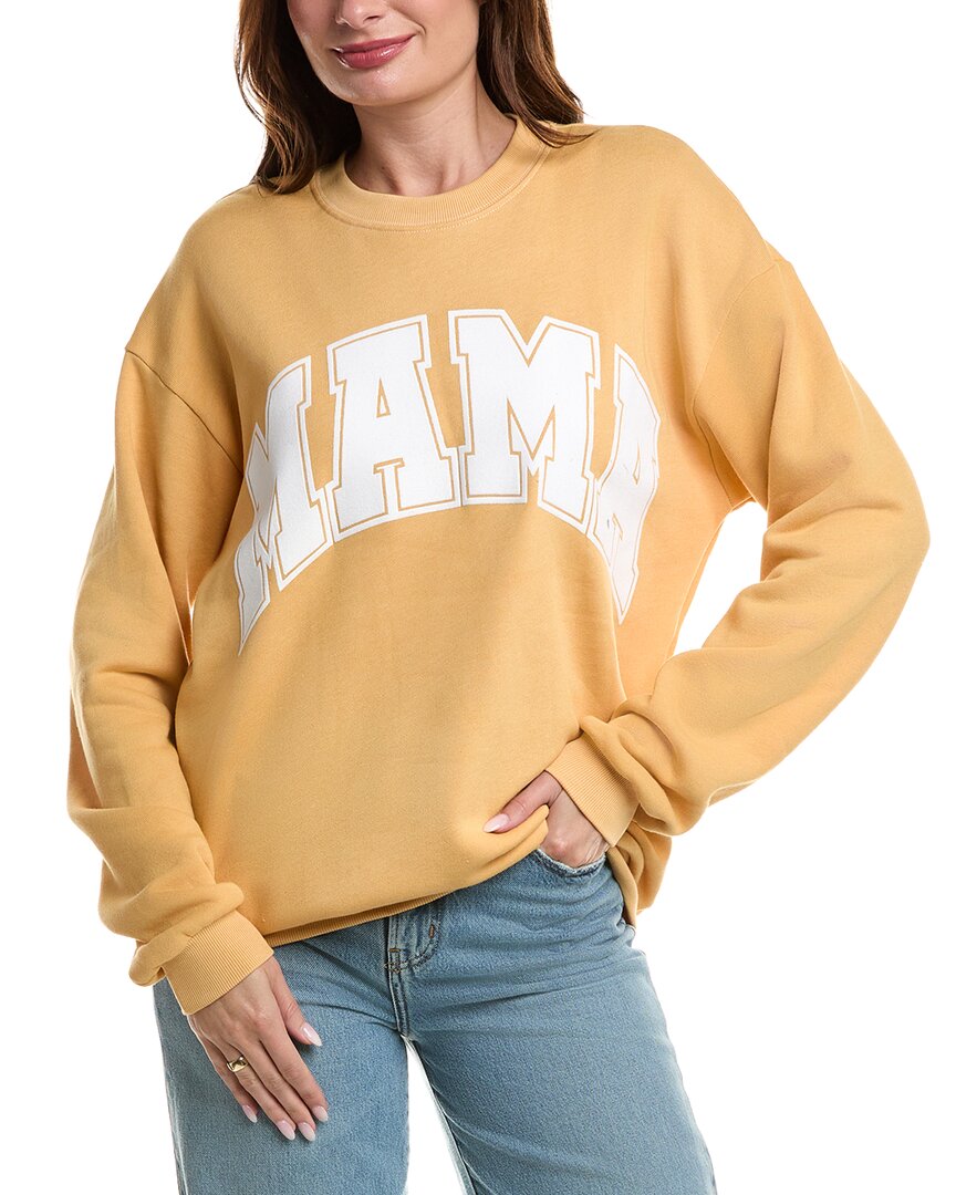 Project Social T Flocked Mama Sweatshirt In Yellow