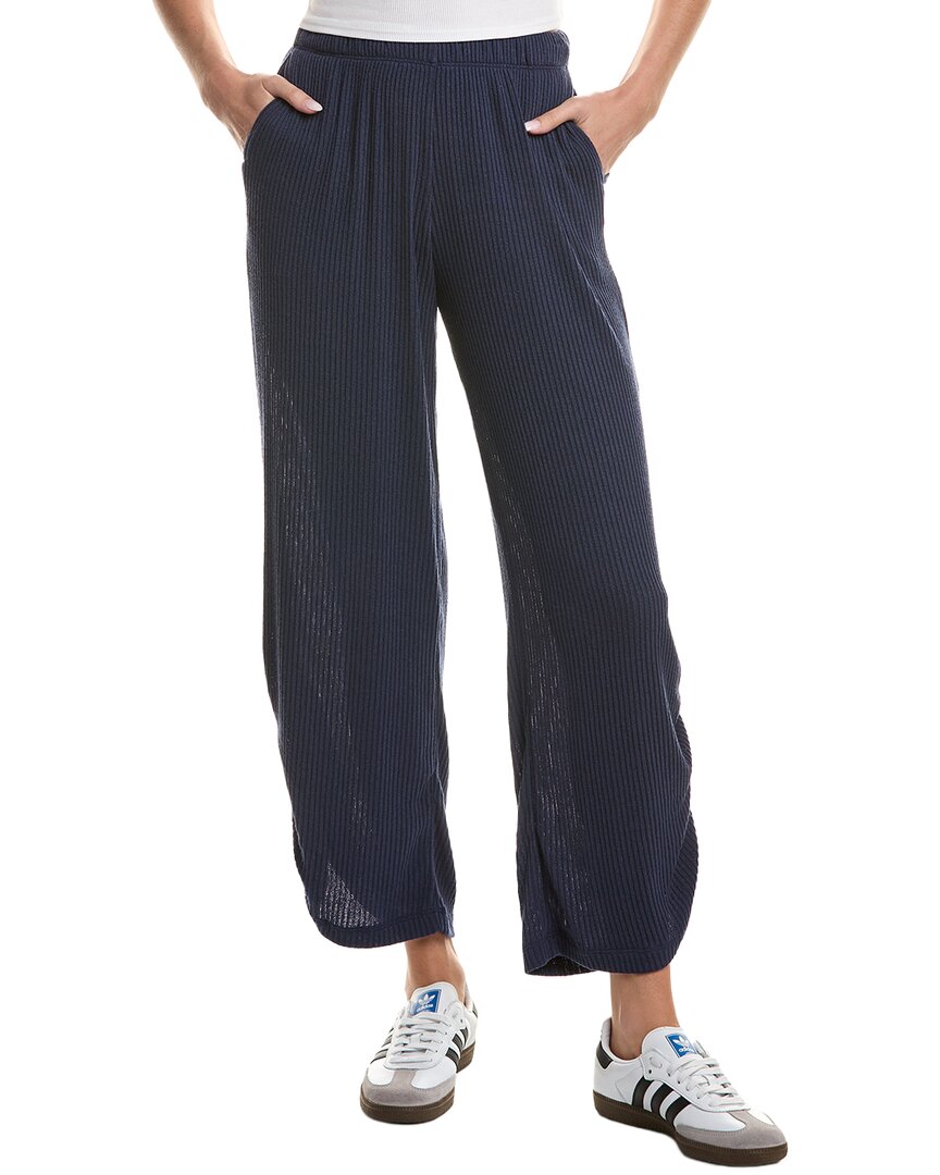 Project Social T Sueno Shirred Sweater Rib Pant In Blue