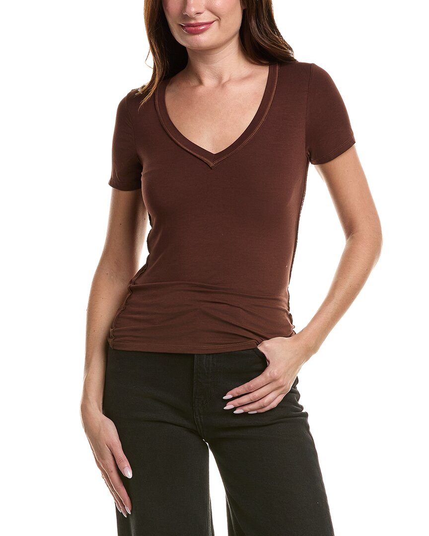 Project Social T Ivette V-neck T-shirt In Brown
