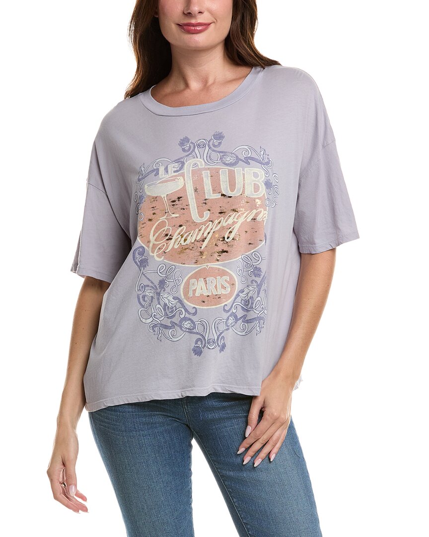 Project Social T Le Club Champagne Perfect Bf T-shirt In Blue