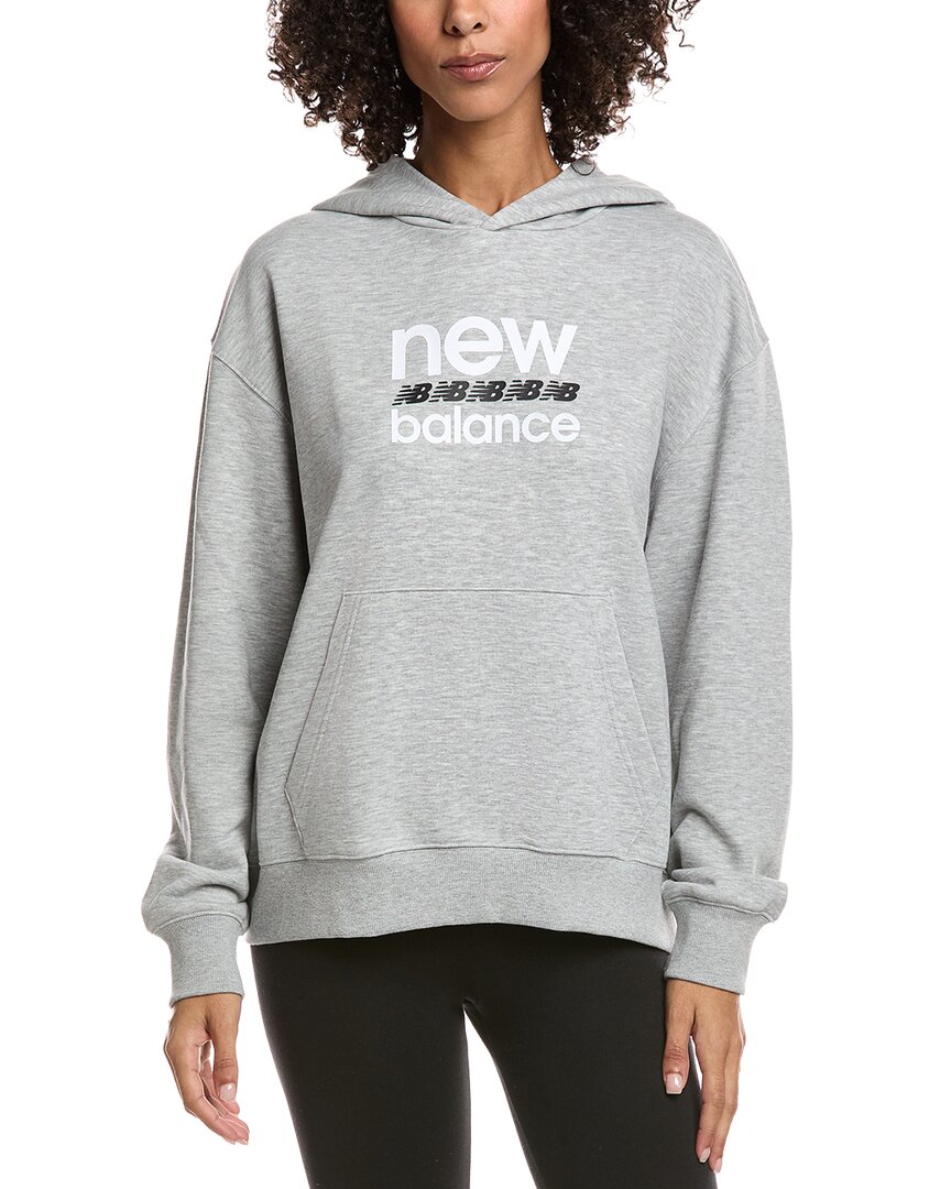 New Balance Sport Graphic French Terry Hoodie In Gray