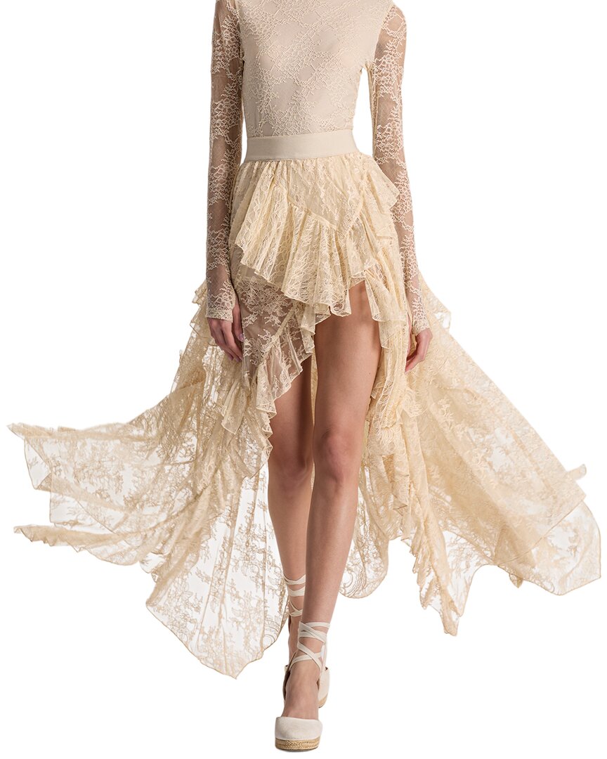 Alice And Olivia Alice + Olivia Karys Asymmetrical Skirt In Neutral